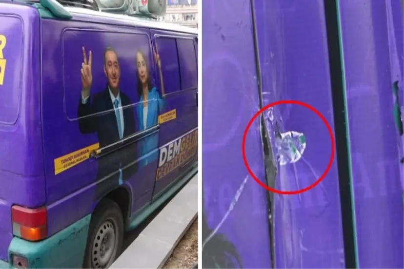  KAYSERİ'DE DEM PARTİ ARACI KURŞUNLANDI