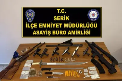 SERİK’TE EŞ ZAMANLI OPERASYON: SİLAH VE UYUŞTURUCU ELE GEÇİRİLDİ