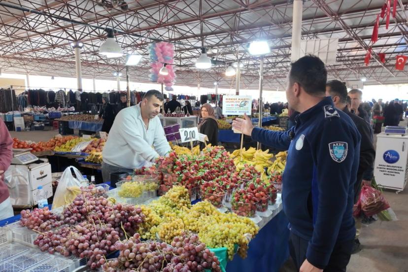 AKSU’DA PAZARLARDA KONTROL TERAZİSİ DÖNEMİ