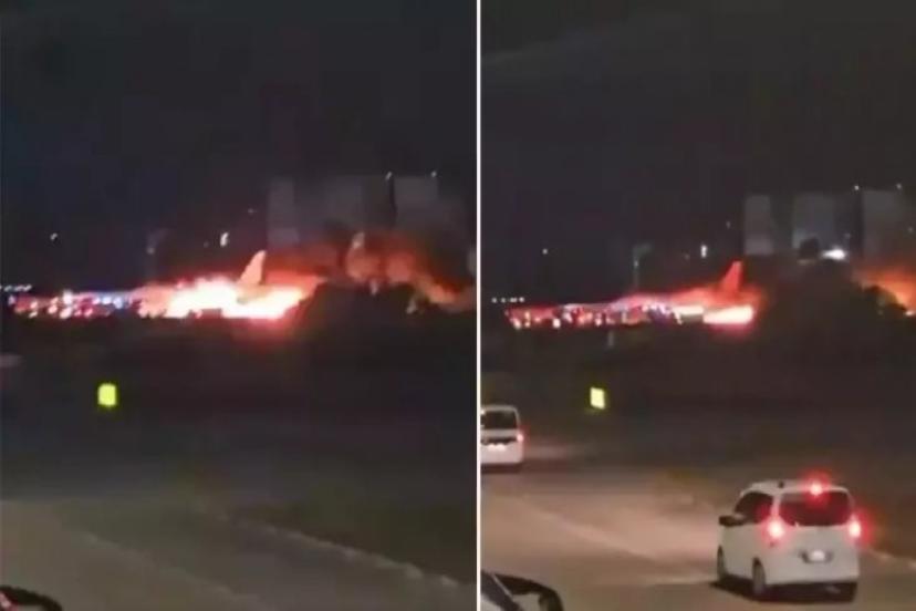 ANTALYA HAVALİMANI'NDA YOLCU UÇAĞINDA YANGIN ÇIKTI