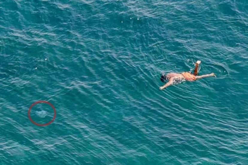 ANTALYA SAHİLİNDE KORKUTAN MANZARA