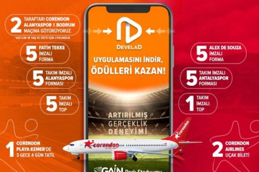 CORENDON AİRLİNES,CORENDON ALANYASPOR-ONVO ANTALYASPOR MAÇINI DİJİTAL DÜNYAYA TAŞIYOR