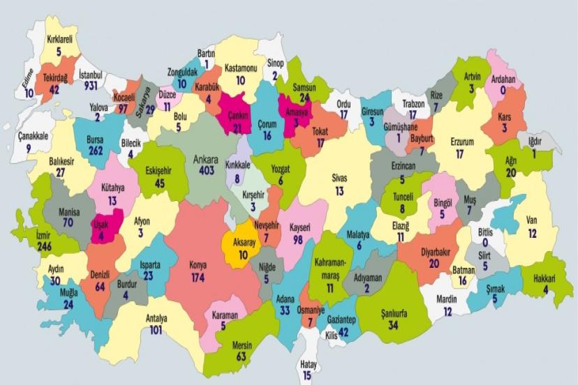 TÜRKİYE'NİN SINAİ HAKLAR HARİTASI BELLİ OLDU
